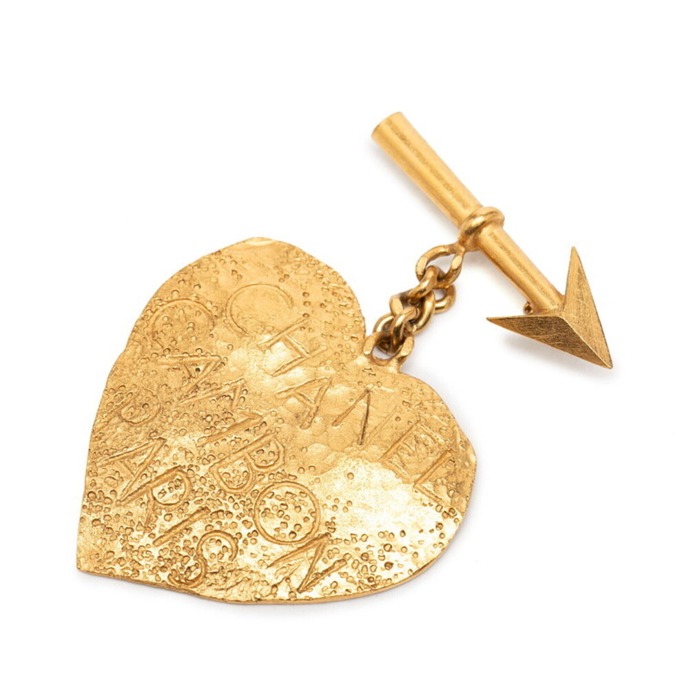 CHANEL Gold Heart Brooch